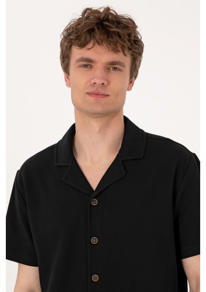 Erkek Siyah Gömlek Örme 50306977-VR046 fiyatları