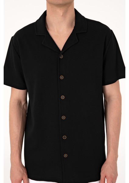 Erkek Siyah Gömlek Örme 50306977-VR046