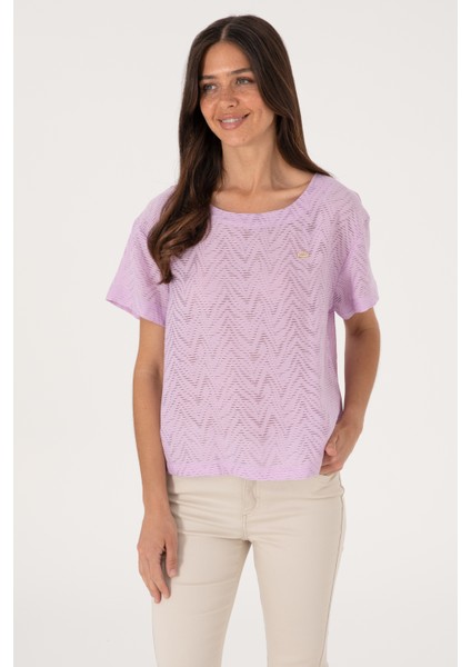 Kadın Lila Gömlek Kısa Kollu 50299319-VR034