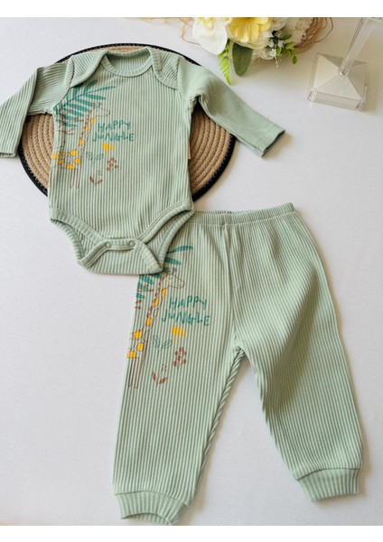 Manşetli Pantolon Çıtçıtlı Body- Bebek Alt Üst Takım
