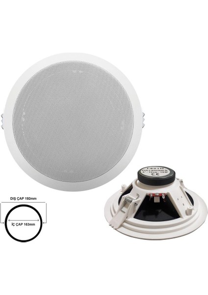 Alçıpan Tavan Hoparlör 16CM 100W Universal TSY-1600