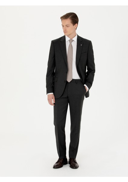 Erkek Yeşil Slim Fit Yün Karışımlı Kumaş Pantolon 50270151-VR054