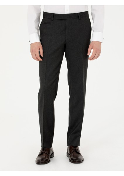 Erkek Yeşil Slim Fit Yün Karışımlı Kumaş Pantolon 50270151-VR054