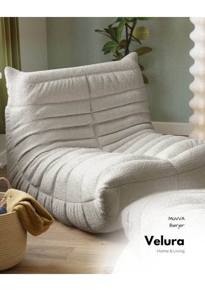 Muvva Berjer & Pofuduk Relax Koltuk & Armut Tekli Koltuk - Kırık Beyaz