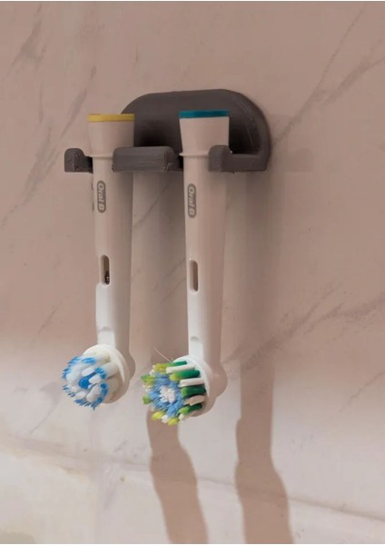 Elektrikli Diş Fırçası Başlığı Tutucu Çift Taraflı Bantlı – 2 Fırça Için Şık ve Pratik Organizer