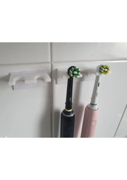 2 Adet Elektrikli Diş Fırçası Başlığı Standı Beyaz Renk Diş Fırçalık