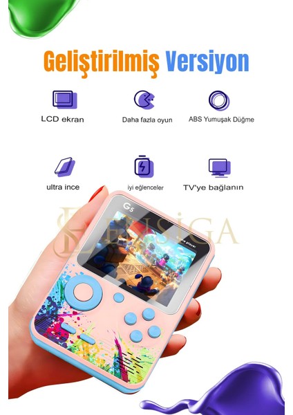 Mini El Oyun Makinesi 3 Inç Hd Renkli Ekran El Oyun 500 Oyun Konsolu Çocuk Yetişkin Şarj Edilebilir fiyatları