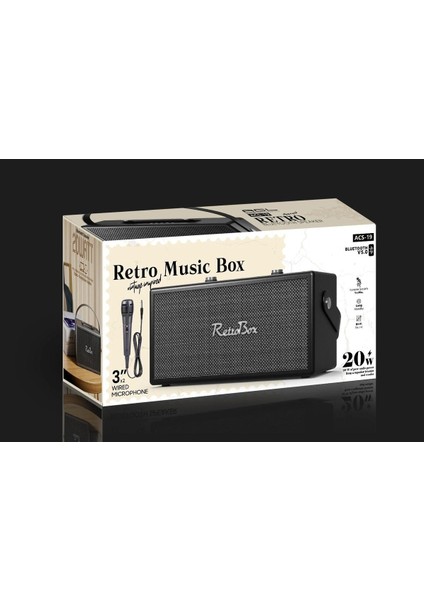 Retro Hd Ses Extra Bass Bluetooth Müzik Çalar Bluetooth Hoparlör fiyatları