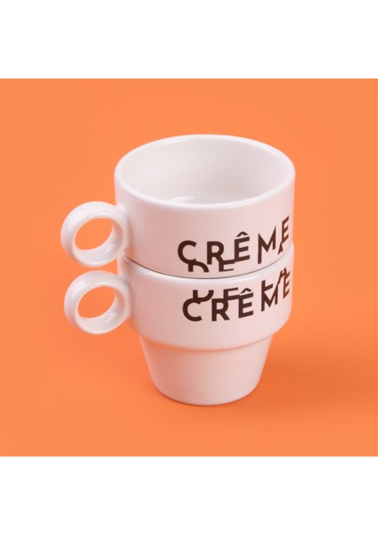 Kitchen Creme 2'li Espresso Fincanı - Krem / Siyah - 105 ml fırsatları