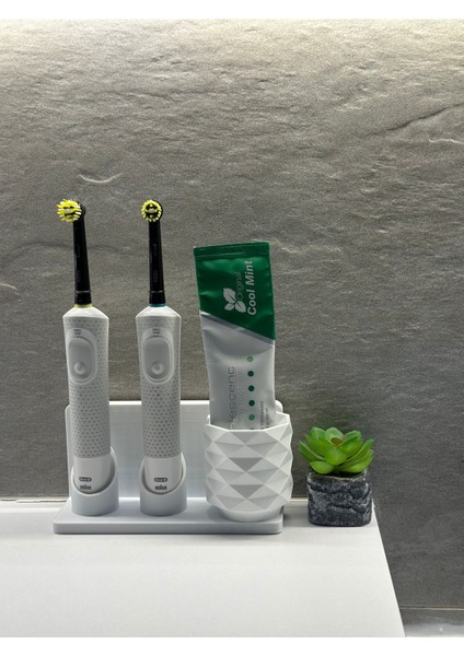 Şarjlı ve Pilli Diş Fırçalık Tutucu Stand Beyaz fiyatları