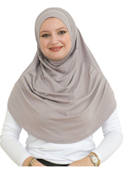 Uzun Hazır Giyim Turban Yumuşak Eşarp Islami Giyim Viskon - Açık Vizon