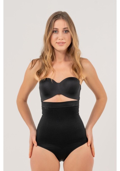 Yüksek Bel Slip Korse Siyah
