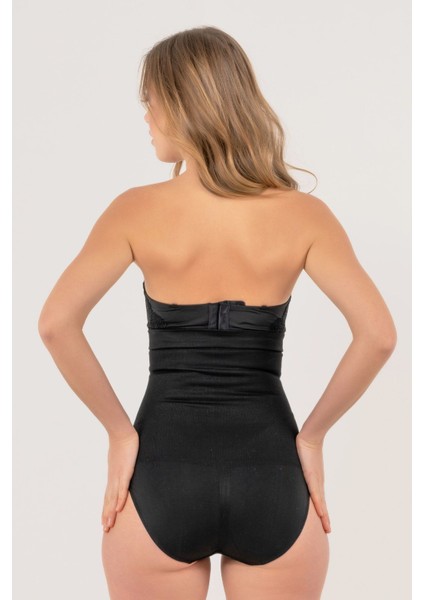 Yüksek Bel Slip Korse Siyah