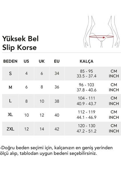 Yüksek Bel Slip Korse Siyah