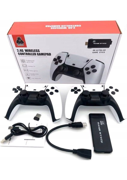 Ensiga 4K Kablosuz Çift Kol Retro Oyunlar Game Stick 64GB Hafıza 20000 Oyun Atari