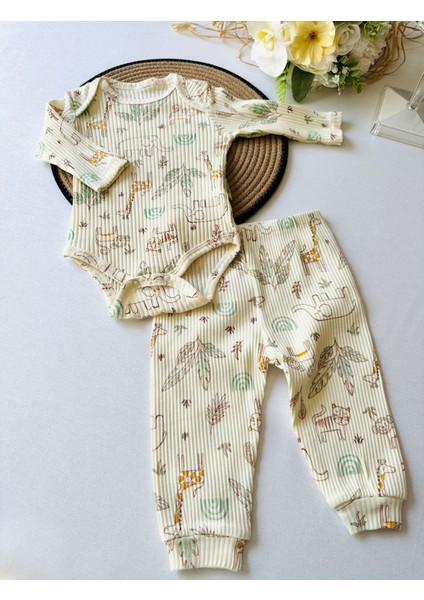 Manşetli Pantolon Çıtçıtlı Body - Bebek Alt Üst Takım