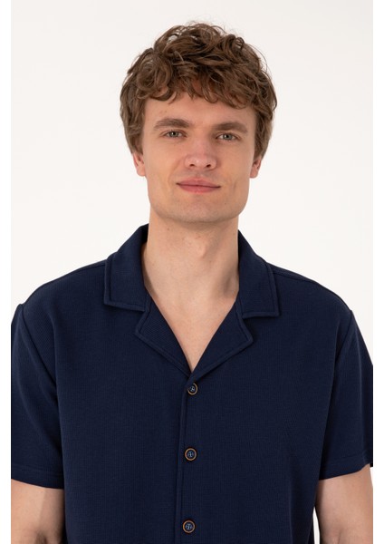 Erkek Lacivert Gömlek Örme 50306977-VR033 fiyatları