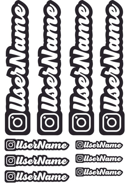 Kişisel Instagram Kullanıcı Adı Araç Sticker'ı modelleri