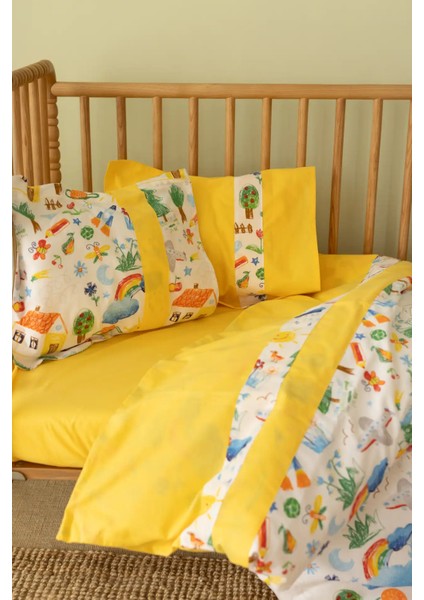 Sallhome Renkli Masal Desenli Nevresim Takımı – Pamuk Bebek/ çocuk Yatak Seti fiyatları