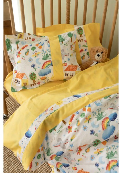 Sallhome Renkli Masal Desenli Nevresim Takımı – Pamuk Bebek/ çocuk Yatak Seti modelleri