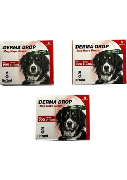 Köpekler Için Ensedamlası Dışparazit Deri Bakım Maxi Derma Drop 21-40 kg X3