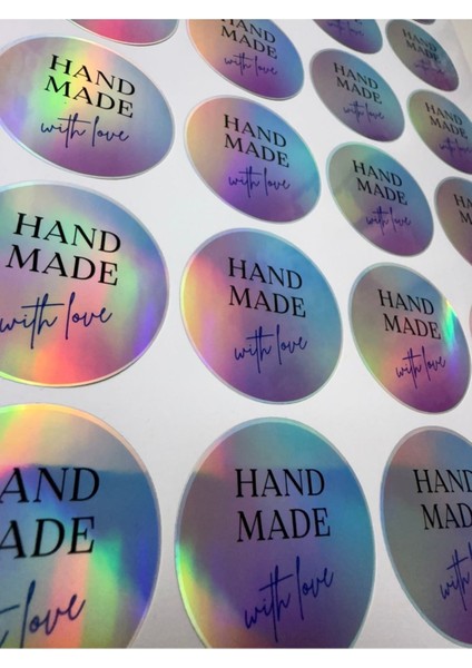Hand Made Hologram Sticker (24 Adet - 4,4 Cm) | Paketleme ve Kargo Etiketi