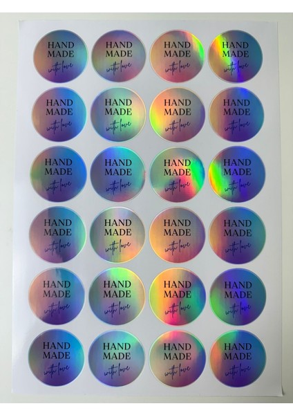 Hand Made Hologram Sticker (24 Adet - 4,4 Cm) | Paketleme ve Kargo Etiketi fiyatları