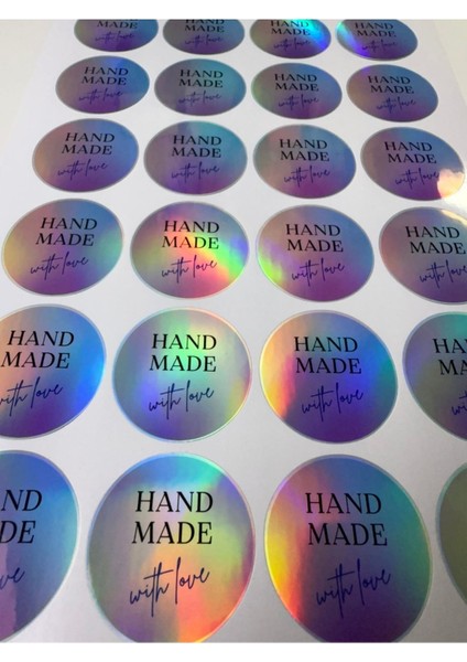 Hand Made Hologram Sticker (24 Adet - 4,4 Cm) | Paketleme ve Kargo Etiketi modelleri