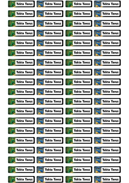 Ninjago Defter Etiket Sticker Seti 147 Ad 4 Sayfa A4 indirimleri