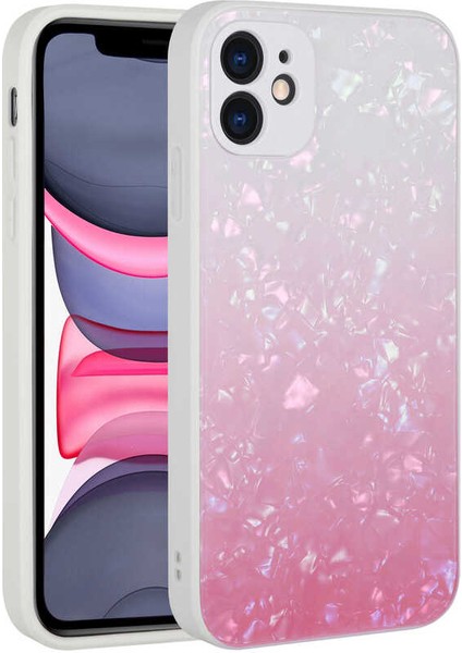 iPhone 11 Kılıf Renk Geçişli Mermer Desenli Sert Silikon Mkst Granit Kapak-No1