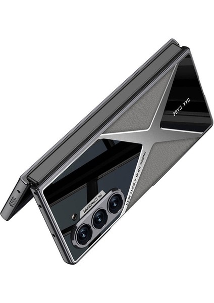 Galaxy Z Fold 6 Kılıf Ultra Ince Kamera Korumalı Pc + Deri Arka Yüzey Mkst X-Pro Kapak-Siyah fiyatları