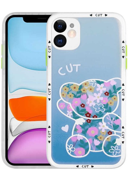 iPhone 11 Uyumlu Kamera Korumalı Desenli Sert Mkst Hess Kapak-No6