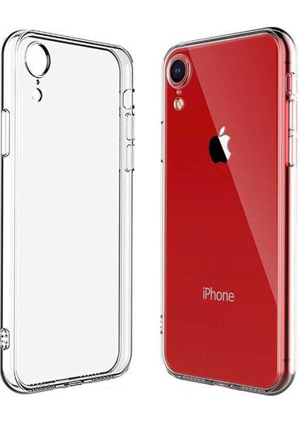 iPhone Xr 6.1 Uyumlu Mkst Kamera Korumalı Süper Silikon Kapak-Renksiz