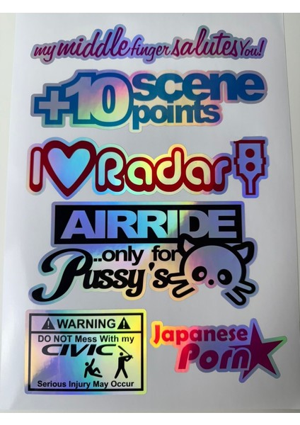 Araba Sticker ( Etiket ) Notebook,kask, Duvar, Bisiklet, Motosiklet, Dolap, Kapı A4 Boyutlarında