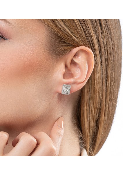 1,33 Karat Pırlanta Baget Küpe - PR00910 fırsatları