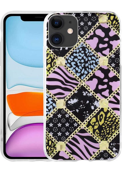 iPhone 11 Uyumlu Desenli Sert Mkst Elnov Kapak-No6