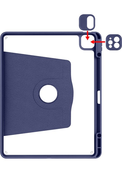 iPad Air 13 2025 M3 Kılıf Mkst Termik Kalem Bölmeli Dönebilen Standlı Kılıf - Pembe fırsatları