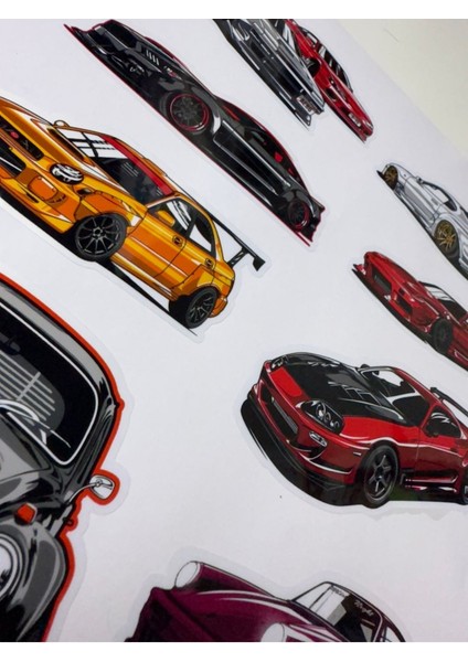 Araba Sticker ( Etiket ) Notebook,kask, Duvar, Bisiklet, Motosiklet, Dolap, Kapı A4 Boyutlarında modelleri