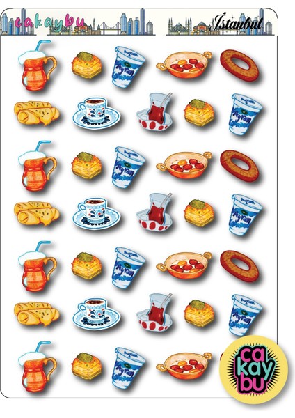Istanbul Geleneksel Sticker Set 1 Sayfa A5