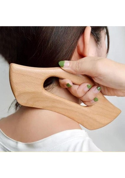 El yapımı doğal ahşap masaj aleti, tüm vücut kullanımına uygun, şık ve doğal tasarım