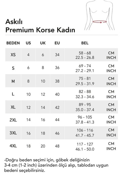 Askılı Premium Korse Anında 2 Beden Incelten Sırt Destekli Toparlayıcı