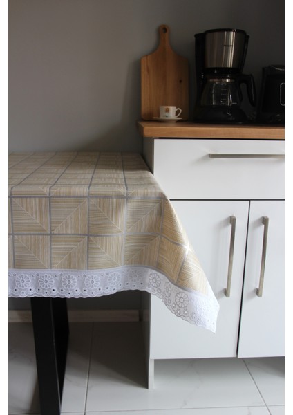 120X150 Zemin Kaydırmaz Silinebilir Muşamba Masa Örtüsü Kahvekaremetalik indirimleri