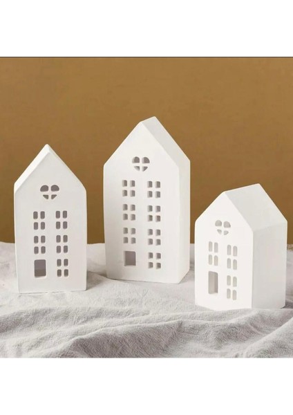 3'lü Ev Mumluk ve Şamdan Dekoratif Obje (Mum Dahil) modelleri
