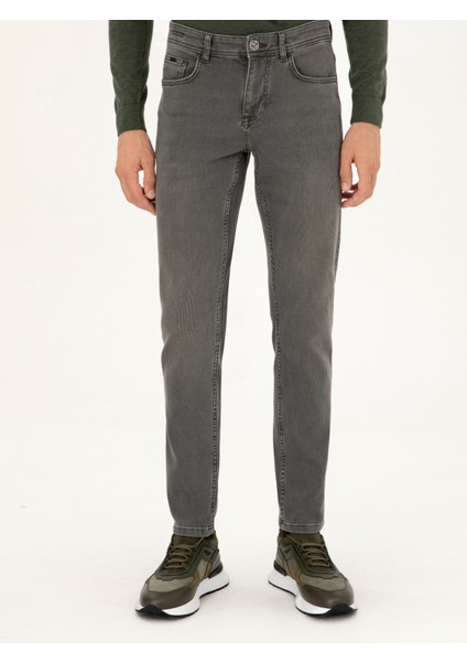 Erkek Haki Slim Fit Pamuk Karışımlı Jean Pantolon 50290508-VR027 fiyatları