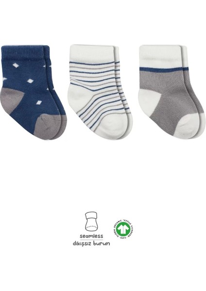 3'lü Penye Erkek Soket Çorap BS10111 Indigo