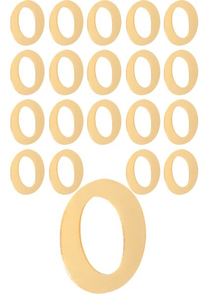 50 Adet Gold Pleksi 5 cm Ortası Delik Daire Pleksi Arkası Yapışkanlı Duvar Süsü,harf Pleksi Çok Amaçlı Kullanıma Uygun