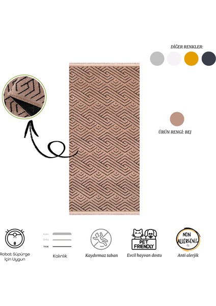 SERELIA-002 Şönil Kilim Dokuma, Jakarlı ve Kaymaz Taban Antialerjik, Makinede Yıkanabilir Leke Tutmaz Halı indirimleri