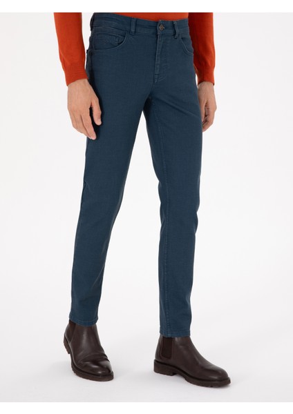 Erkek Petrol Slim Fit Jean Pantolon 50290516-VR102 fiyatları