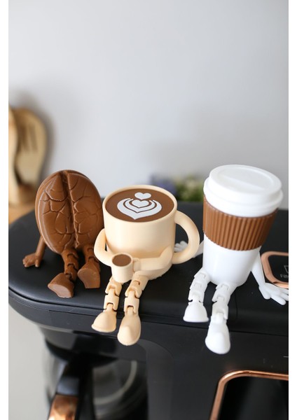 3'lü Sevimli Latte Kahve Köşesi Seti - Ayaklı Latteart Seti