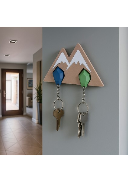 Modüler Dağcı Duvar Anahtarlık Tutucu – Tak-Çıkar Anahtarlıklı, Çift Taraflı Bantlı Montaj modelleri